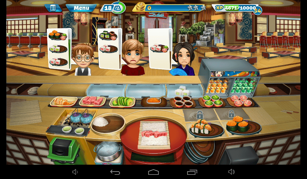 how to play cooking fever sushi restaurant on pc